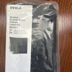 IKEA DVALA QUEEN PILLOW CASE BLACK 2 ct